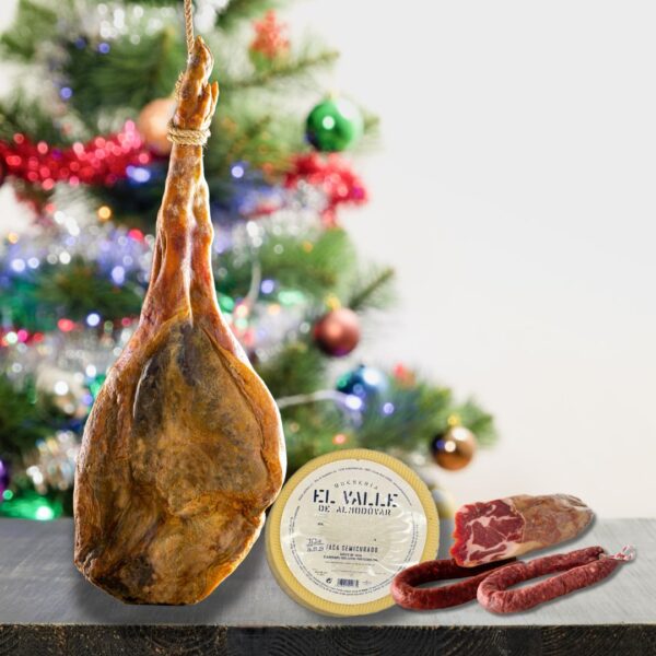 🎄 Lote nº2 Navideño con Jamón DUROC, Queso Semicurado 🧀, Cabecero 🍖, Chorizo 🌶️ y Salchichón – ¡El Regalo Perfecto para estas Fiestas! 🎁