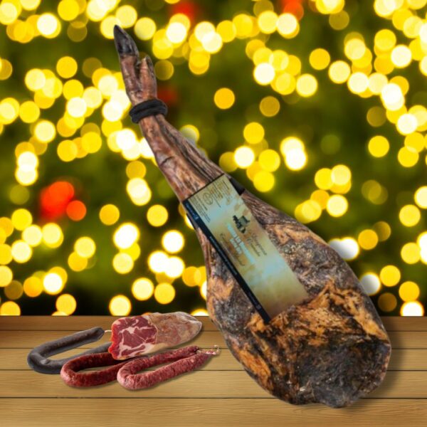 Lote nº15 Navideño Paleta Serie Oro, Cabecero, Morcilla de Cebolla Achorizada, Chorizo y Salchichón – ¡Un Festín de Sabor para estas Fiestas! 🎉🎄