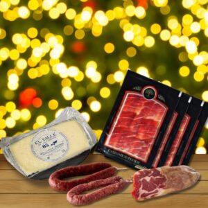 Lote nº17 Gourmet: 4 Sobres de Jamón Cortado a Cuchillo, Medio Queso, Cabecero, Chorizo y Salchichón – ¡El Sabor Auténtico para tus Celebraciones! 🍖🧀