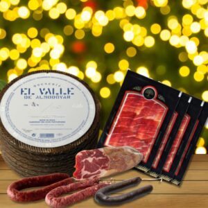 Lote nº18 Gourmet: 4 Sobres de Jamón Cortado a Cuchillo, Queso Semicurado de 3 kg, Cabecero, Morcilla, Chorizo y Salchichón – ¡Un Festín de Sabores para tus Celebraciones! 🎉🍖🧀