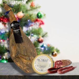 Lote nº5 Navideño Jamón de Castaña de Ronda, Málaga, Queso Semicurado, Cabecero, Chorizo y Salchichón – ¡El Sabor de las Fiestas en Su Mesa! 🎉🎄