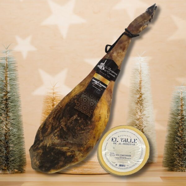 Lote nº7 Navideño Gourmet: Jamón Serie Oro  y Queso Semicurado – ¡El Sabor de las Fiestas en Su Mesa! 🎉🎄