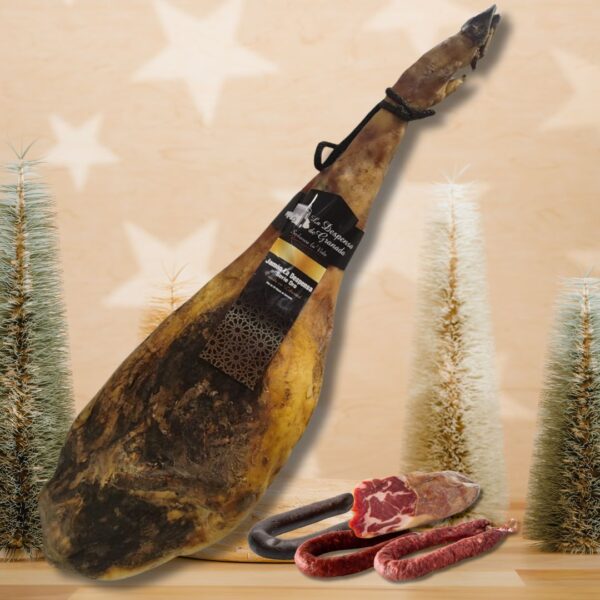 Lote nº9 Navideño Jamón Oro, Cabecero, Morcilla de Cebolla Achorizada, Chorizo y Salchichón – ¡El Sabor Tradicional para sus Celebraciones! 🎉🎄